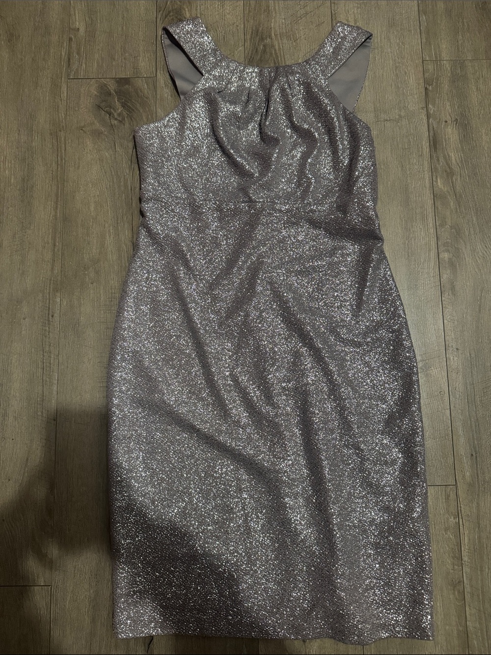 Jessica Howard Glitter Sheath Dress in Silver